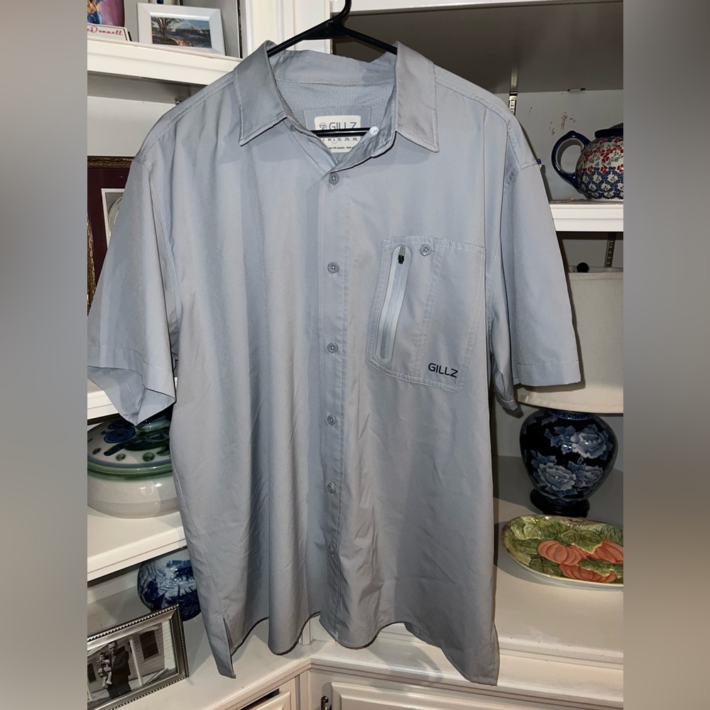 Men's Gillz Light Gray Short Sleeve fishing shirt